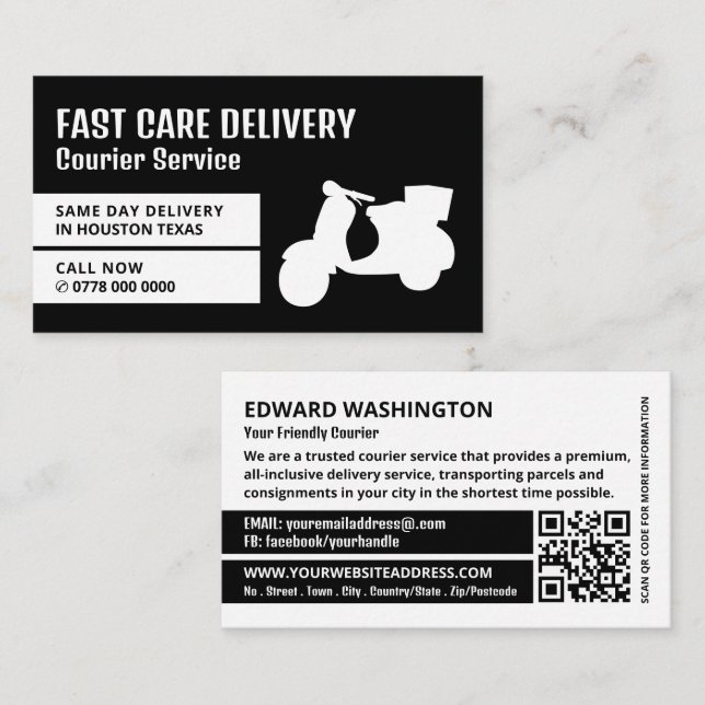 Carte De Visite Conception de messagerie, service de messagerie (Devant / Derrière)