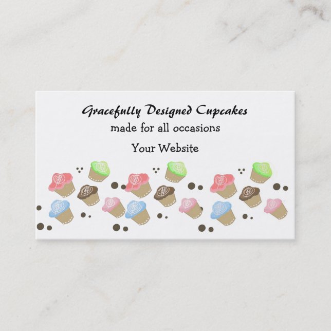 Carte De Visite Conception de mini cupcakes mignons (Devant)
