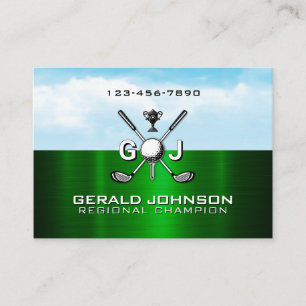 Carte De Visite Conception de monogramme de golf élégant