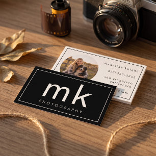 Carte De Visite Conception de monogramme élégant minimaliste moder
