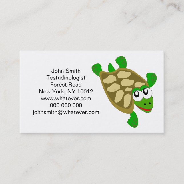 Carte De Visite Conception de tortue (Devant)