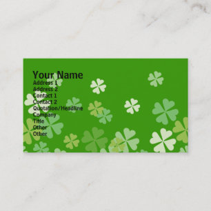 Carte De Visite Conception de trèfles de feuille du vert quatre