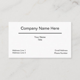 Carte De Visite Conception d'entreprise classique simple