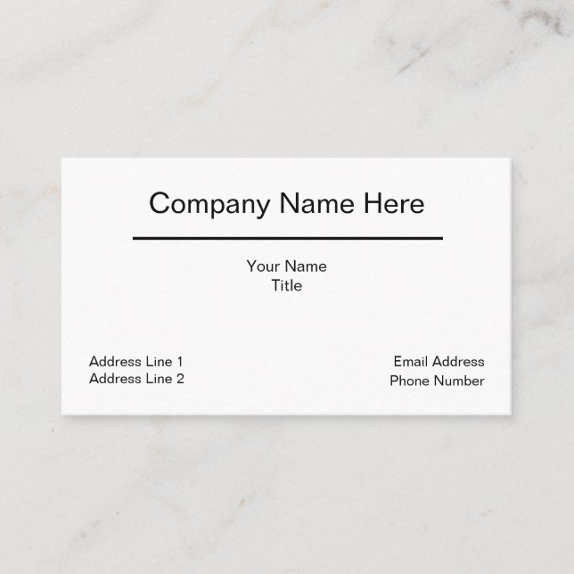 Carte De Visite Conception d'entreprise classique simple (Devant)
