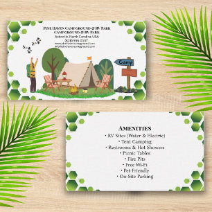 Carte De Visite Conception d'entreprise de camping rustique pour p