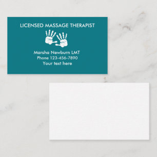 Carte De Visite Conception des mains de massage