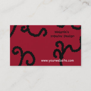 Carte De Visite Conception d'intérieur classe rouge et noir