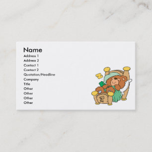 Carte De Visite conception d'ours en peluche à sommeil soyeux