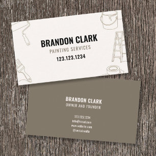 Carte De Visite Conception d'outils de peintre en ligne art taupe 