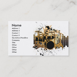 Carte De Visite conception du batteur de grunge