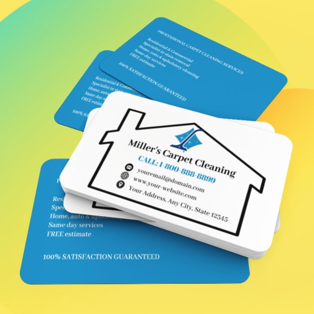Carte De Visite Conception du logo pour le nettoyage des tapis et  (Créateur téléchargé)