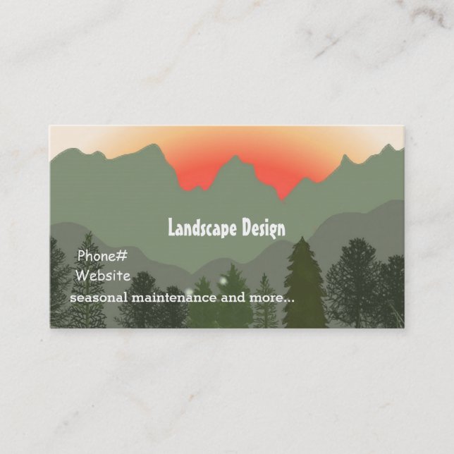 Carte De Visite Conception du paysage du lever du soleil (Devant)