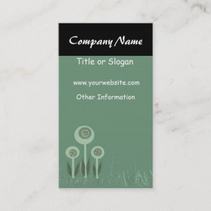 Carte De Visite Conception Élégante de Fleurs Rétro Vertes