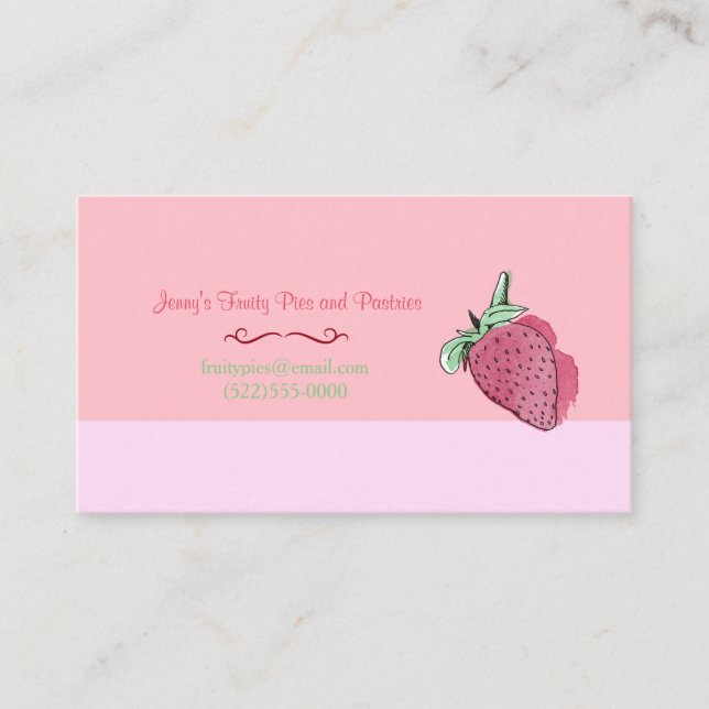 Carte De Visite Conception et logo roses de fraise (Devant)