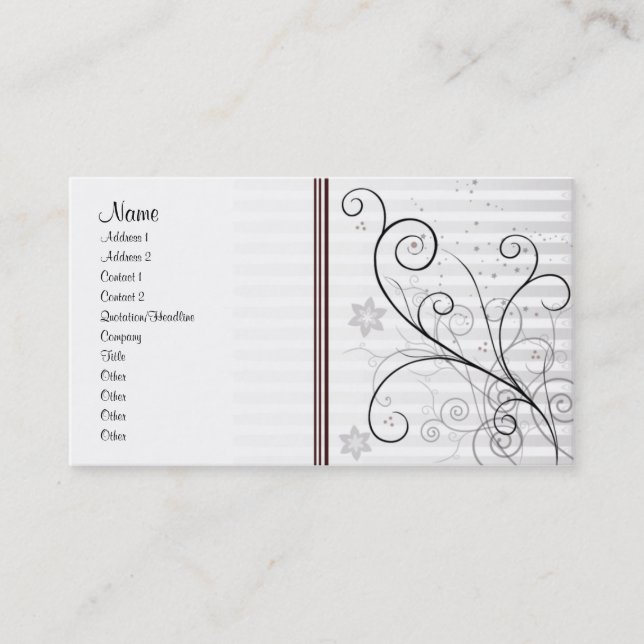 Carte De Visite Conception florale (Devant)