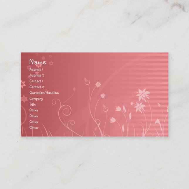 Carte De Visite Conception florale (Devant)