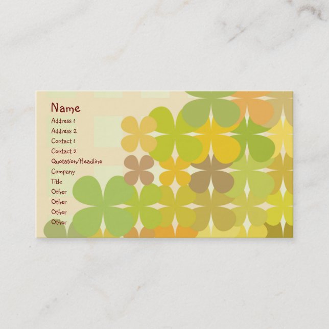 Carte De Visite Conception florale (Devant)