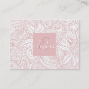 Carte De Visite Conception florale de mandala d'or rose élégant de