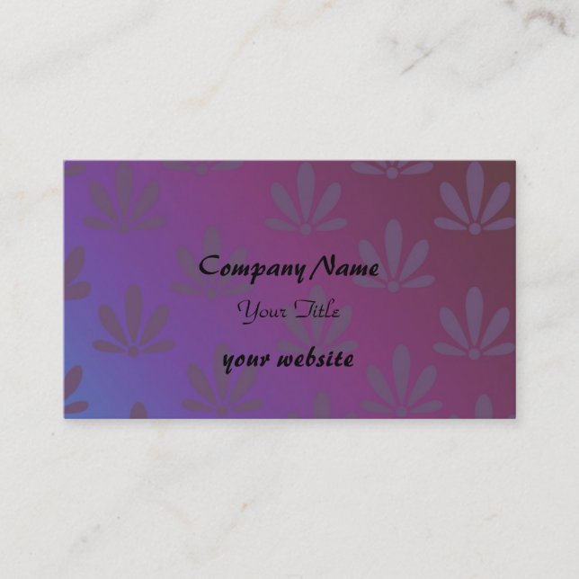 Carte De Visite Conception florale moderne violette (Devant)