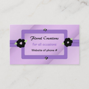 Carte De Visite Conception florale violette et noire
