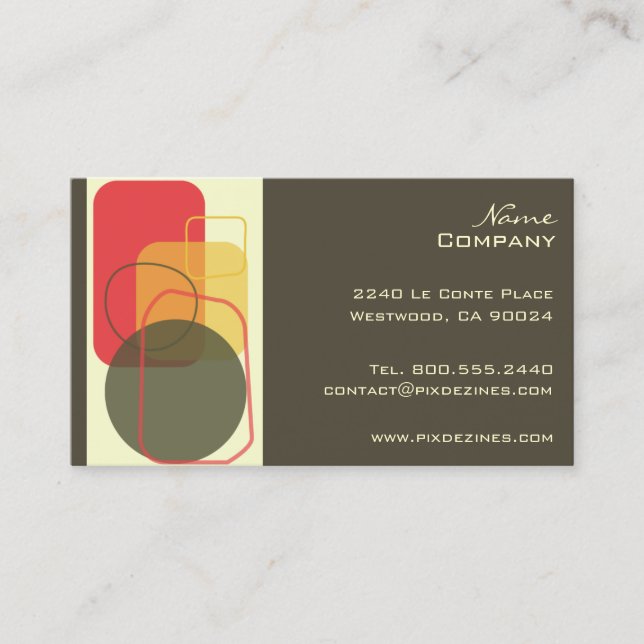 Carte De Visite Conception géométrique rétro/DO-IT-YOURSELF couleu (Devant)