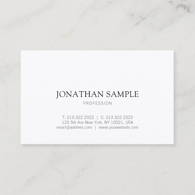 Carte De Visite Conception graphique simple moderne Plain Professi (Devant)