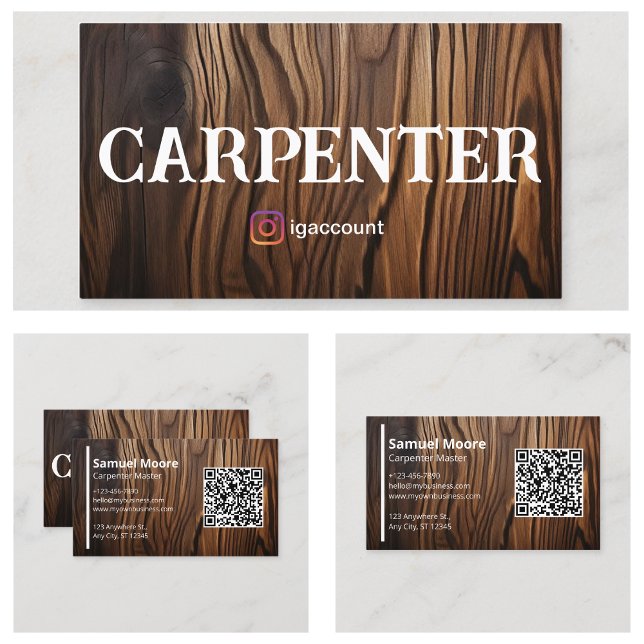 Carte De Visite Conception Masculine du charpentier (Carpenter Masculine Design Business Card
)
