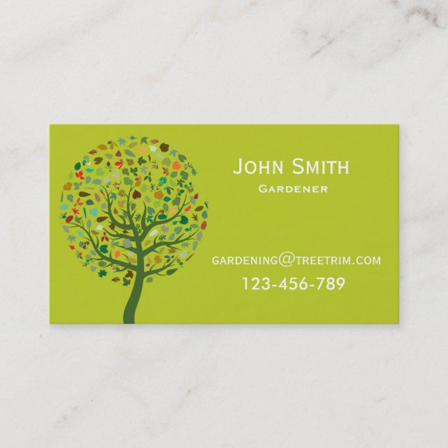 Carte De Visite Conception moderne de service de jardinier (Devant)