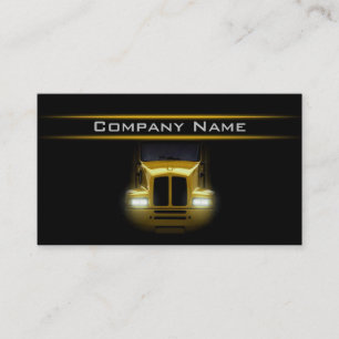 Carte De Visite Conception noire Camion Jaune Avant plus brillante