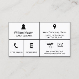 Carte De Visite Conception noire et blanche de style de métro -