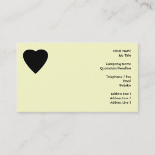 Carte De Visite Conception noire et crème de coeur d'amour