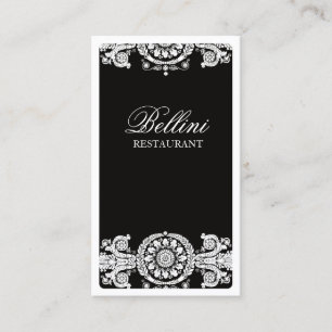 Carte De Visite Conception noire fleurie