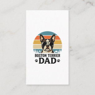 Carte De Visite Conception Papa Boston Terrier Amant de Chien Vint