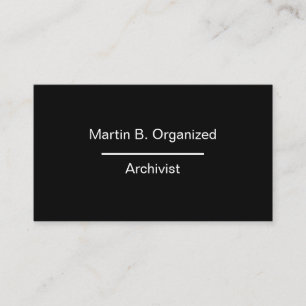 Carte De Visite Conception professionnelle d'archiviste simple
