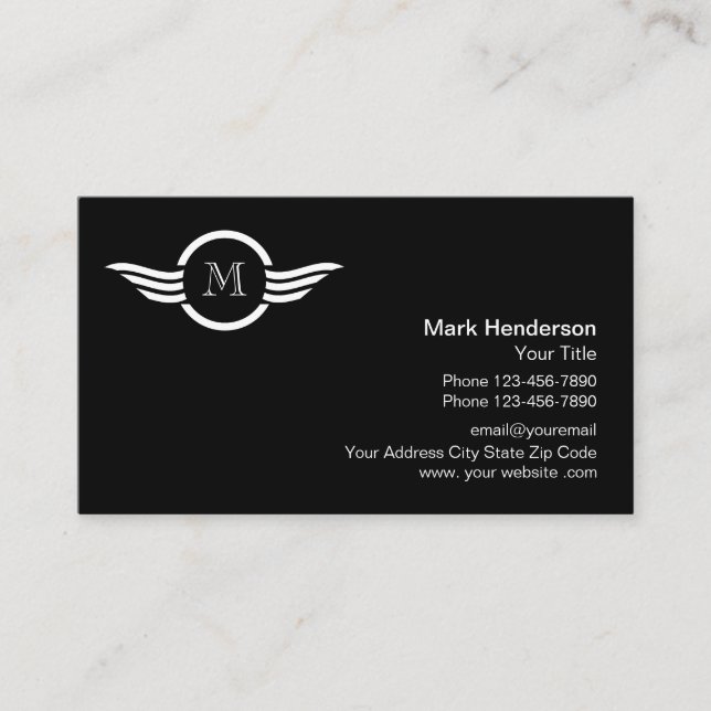 Carte De Visite Conception professionnelle de logo de monogramme (Devant)