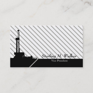 Carte De Visite Conception rayée moderne de gisement de pétrole