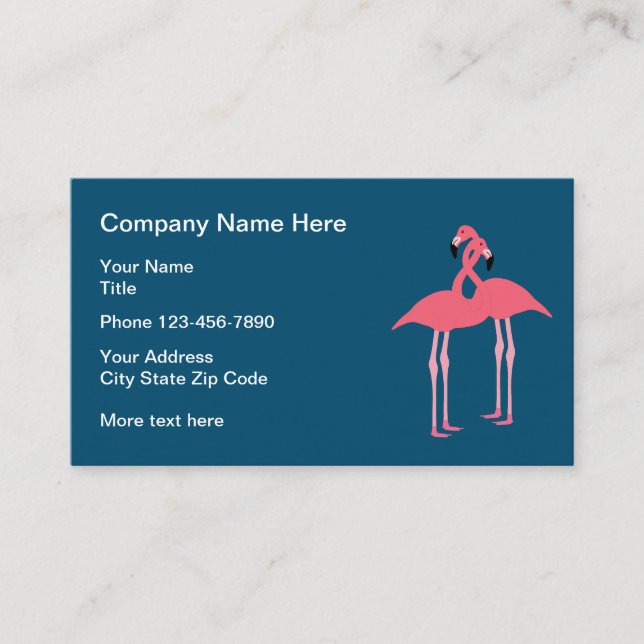 Carte De Visite Conception rose de Flamant rose (Devant)