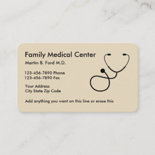 Carte De Visite Conception simple de médecin de famille