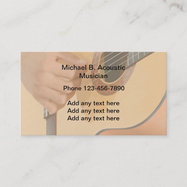 Carte De Visite Conception simple de musique de musicien (Devant)