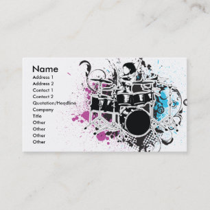 Carte De Visite conception vectorielle de batteur funky