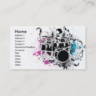 Carte De Visite conception vectorielle de batteur funky