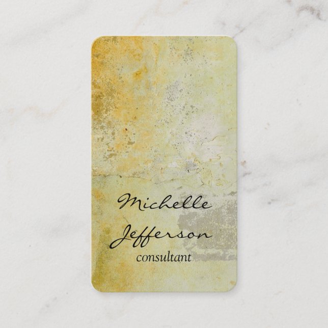 Carte De Visite Conception verticale de mur en mortier jaune clair (Devant)