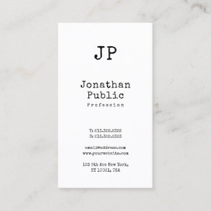 Carte De Visite Conception vintage Sleek Plain Retro Professionnel