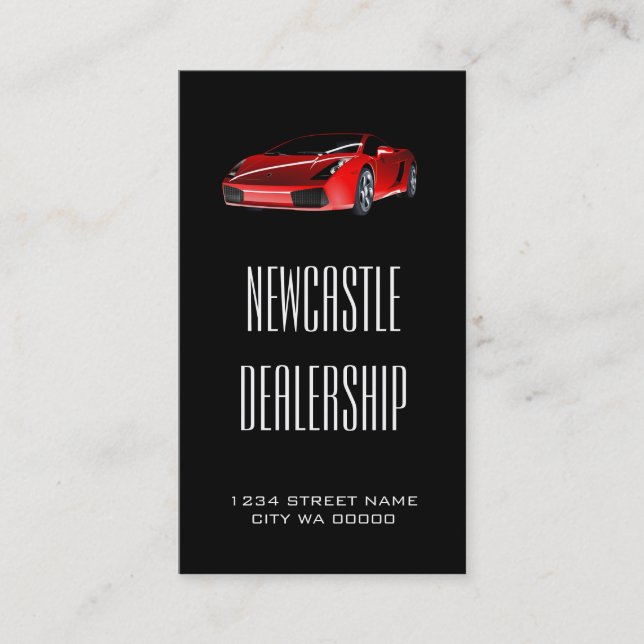 Carte De Visite Concessionnaire automobile moderne Red Sports (Devant)