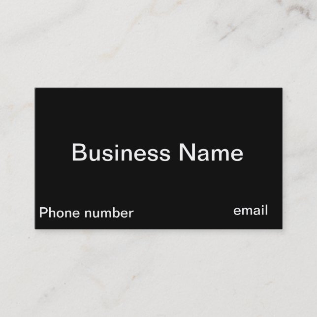Carte De Visite Concevez votre propre Businesscards noir (Devant)