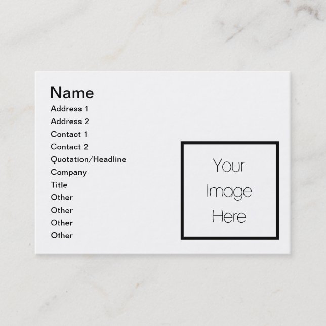 Carte De Visite Concevez votre propre cadeau fait sur commande - (Devant)