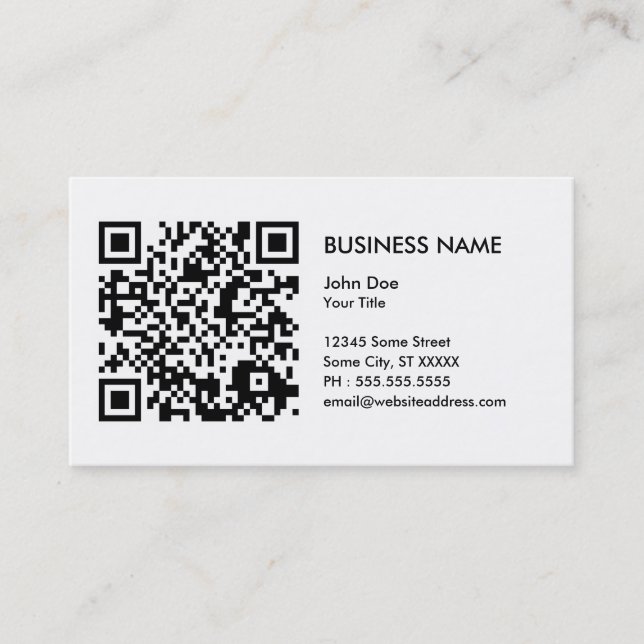 Carte De Visite concevez votre propre code de QR (Devant)