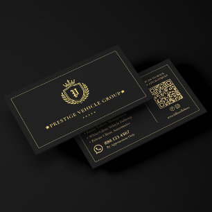 Carte De Visite Concierge Auto Luxe Exécutif Crest Noir