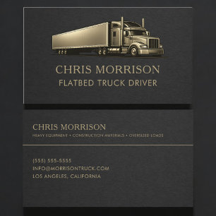Carte De Visite Conducteur de Camion à Plateforme Professionnel