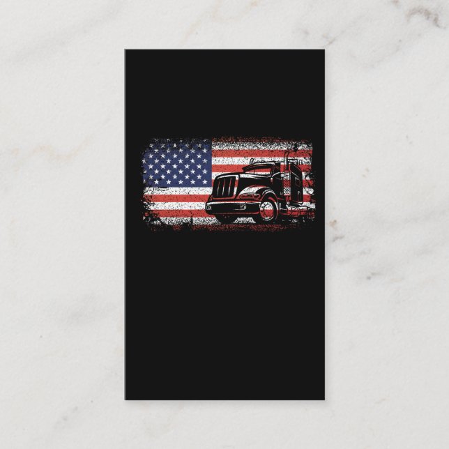 Carte De Visite Conducteur de camion américain 4 juillet Trucker U (Devant)